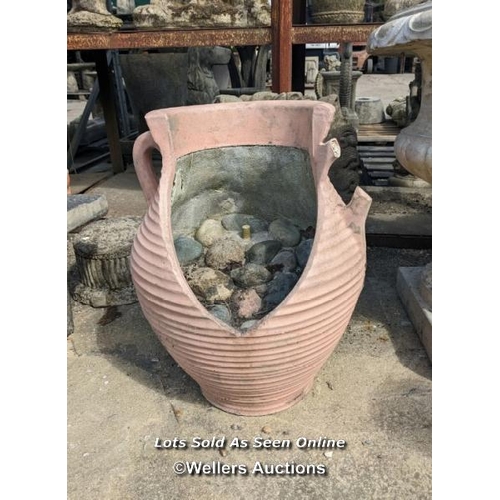 20 - w0071 Reconstituted stone and resin pebble vase, H: 49cm x W: 39cm