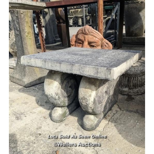 21 - m0124 Reconstituted stone small table/stand, H: 33cm x W: 44cm