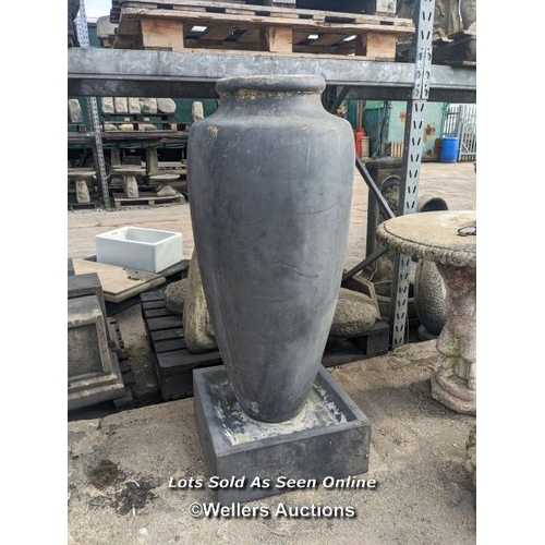 34 - w0067 Fibre resin Amphora fountain, H: 128cm x Base: 54cm x 54cm