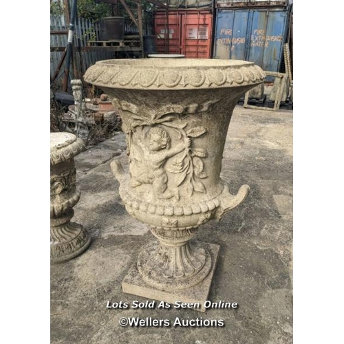 43 - p0132 Reconstituted stone Failand vase, H: 103cm x W: 67cm