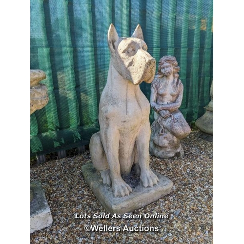 61 - a0121 Large reconstituted stone hound, H: 92cm