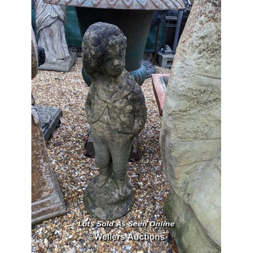 94 - f0057 Reconstituted stone urchin boy, H:65cm