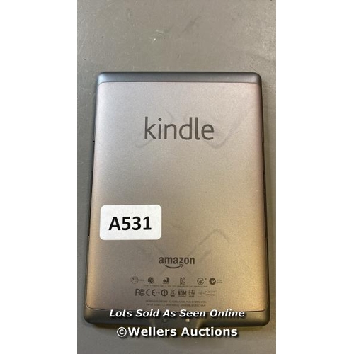 8616 - X1 AMAZON KINDLE - 5TH GENERATION MODEL D01100 - FACTORY SETTINGS RESTORED