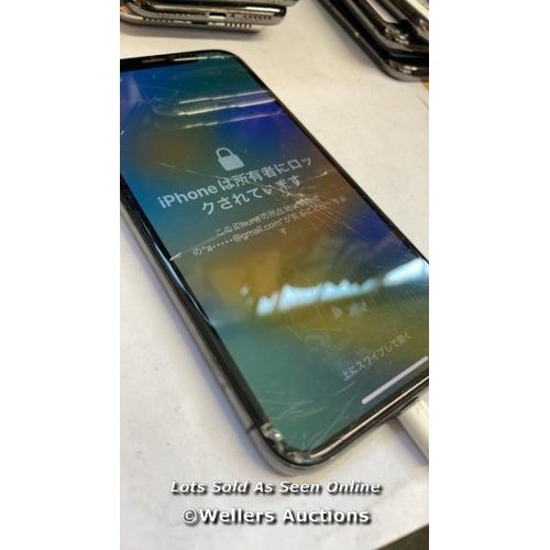 8265 - APPLE IPHONE X / SPACE GREY / 64GB / SERIAL. NO. FK1WW7ARJCLH / ICLOUD LOCKED