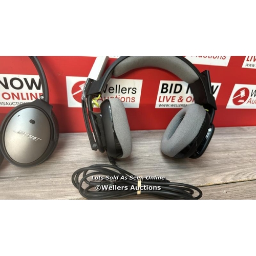 8582 - 1 X BOSE OVER EAR HEADPHONES AND 1 X ASTRO HEADPHONES / SIGNS OF USE