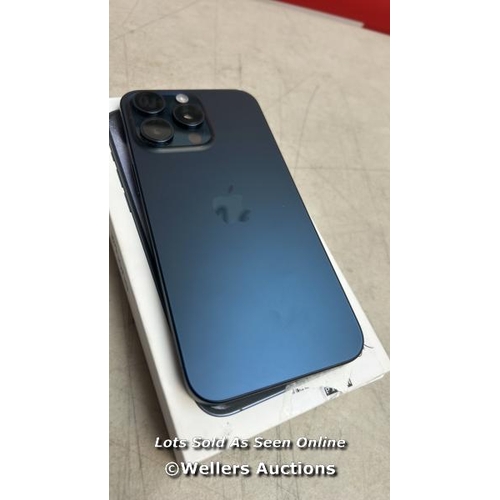 8730 - APPLE IPHONE 15 PRO MAX 256GB SIM FREE MOBILE PHONE IN BLUE TITANIUM MU7A3ZD/A / APPEARS NEW OPEN BO... 