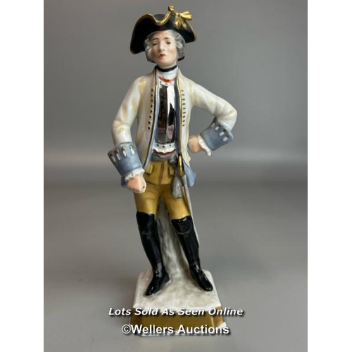 139 - Seven assorted antique military porcelain figurines including Paris Bourdois Bloch figures; Suchet, ... 