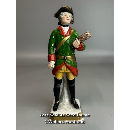 139 - Seven assorted antique military porcelain figurines including Paris Bourdois Bloch figures; Suchet, ... 