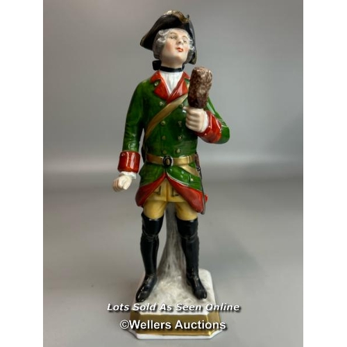 139 - Seven assorted antique military porcelain figurines including Paris Bourdois Bloch figures; Suchet, ... 