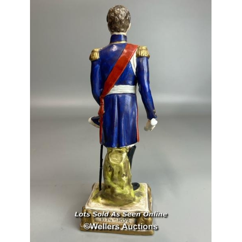 139 - Seven assorted antique military porcelain figurines including Paris Bourdois Bloch figures; Suchet, ... 