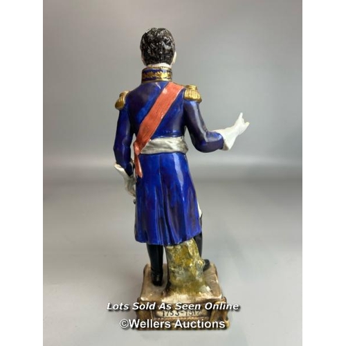 139 - Seven assorted antique military porcelain figurines including Paris Bourdois Bloch figures; Suchet, ... 