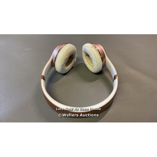 9515 - BEATS SOLO 3 PINK - MODEL: A1796 WIRELESS HEADPHONES WITH CASE - FOAM DAMAGED