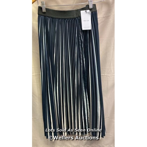 9643 - REISS SKIRT SAIGE - STRIPE PLEAT MIDI  SIZE UK 8 -  BRAND NEW