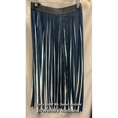 9643 - REISS SKIRT SAIGE - STRIPE PLEAT MIDI  SIZE UK 8 -  BRAND NEW