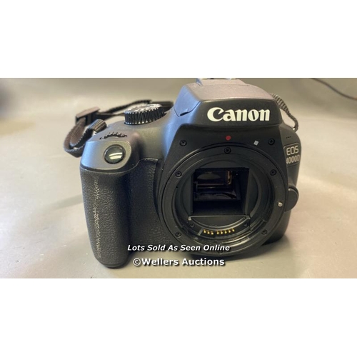 9659 - CANON CAMERA EOS 400D INC. CHARGER AND MACRO LENS 0.25M/0.8FT AND CASE