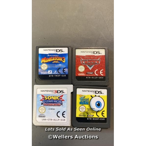 9672 - NINTENDO DS X4 INC. SONIC ALL STAR RACING 3DS, MADAGASCAR 3, CARS AND TRUTH OF SQUARE