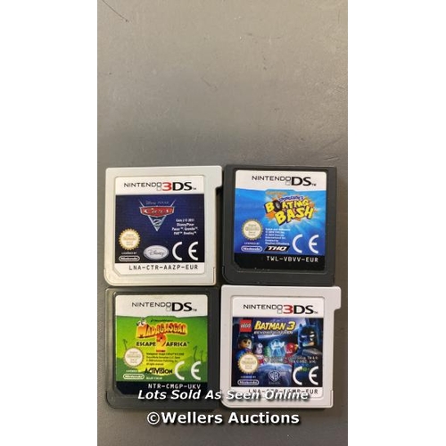 9673 - NINTENDO DS X4 INC. 3DS CARS, 3DS LEGO BATMAN 3, MADAGASCAR SCAPE AFRICA AND SPONGE BOB BAOTING BASH