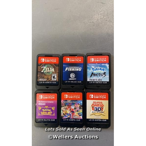 9676 - NINTENDO SWITCH X6 INC. POKEMON ARCEUS, SUPER MARIO 3D ALL STARS, MARIO KART DELUXE, POKEMON VIOLET,... 