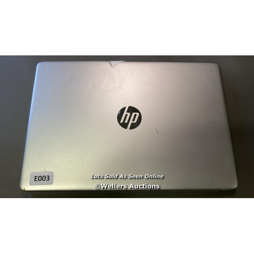 9683 - LAPTOP: HP INTEL CORE 13 PROCESSOR - SAMASHED SCREEN AND HD REMOVED