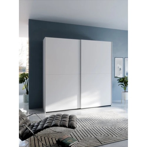 8002 - RRP: 259.99 - 17 STORIES NAKARI 2 DOOR SLIDING WARDROBE / SIZE: 190 CM H X 190 CM W X 61 CM D ** PLE... 