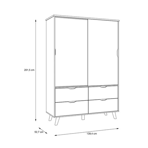 8007 - RRP: 469.99 - MACK + MILO SANSON SLIDING DOOR WARDROBE ** PLEASE NOTE: THIS LOT WILL BE AVAILABLE FO... 