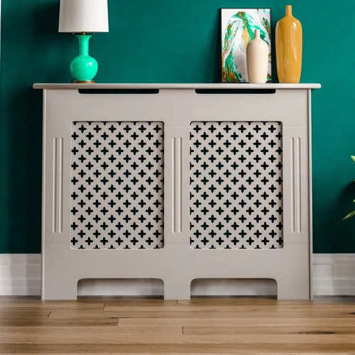 8017 - RRP: 46.99 - BELFRY HEATING RETA RADIATOR COVER / SIZE: 82CM H X 111CM W X 19CM D, COLOUR: GREY ** P... 