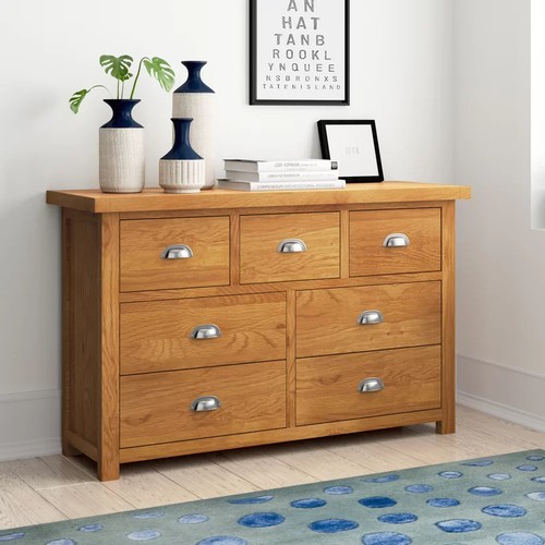 8022 - RRP: 489.99 - GRACIE OAKS WOBURN 7 DRAWER 135CM W SOLID WOOD DRESSER ** PLEASE NOTE: THIS LOT WILL B... 