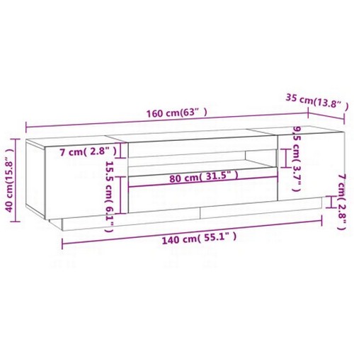 8024 - RRP: 147.99 - METRO LANE LABORDE TV CABINET WITH LED LIGHTS / COLOUR: HIGH GLOSS WHITE ** PLEASE NOT... 