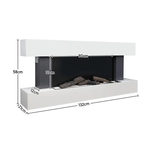 8025 - RRP: 349.99 - WADE LOGAN ADUR 132CM W ELECTRIC FIRE ** PLEASE NOTE: THIS LOT WILL BE AVAILABLE FOR C... 