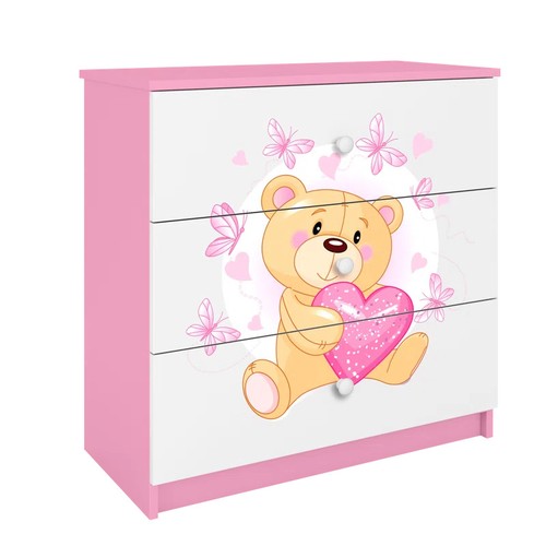 8027 - RRP: 177.99 - ZIPCODE DESIGN CICERO 3 DRAWER CHEST / COLOUR: PINK/WHITE ** PLEASE NOTE: THIS LOT WIL... 