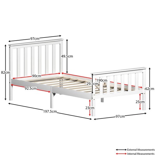 8041 - RRP: 71.99 - FERNLEAF VIDA DESIGNS MILAN BED FRAME / COLOUR: WHITE, SIZE: SINGLE (3') ** PLEASE NOTE... 