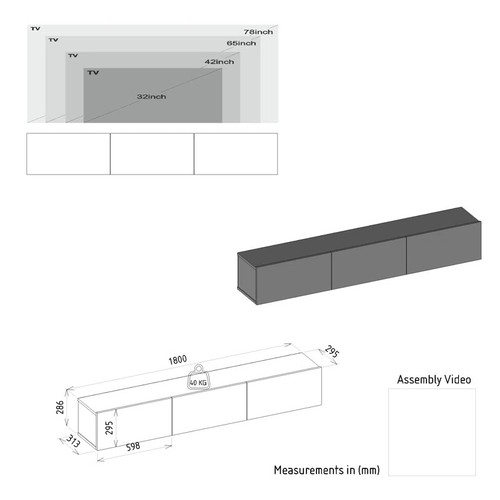 8066 - RRP: 78.99 - EBERN DESIGNS MELFRED TV STAND FOR TVS UP TO 78