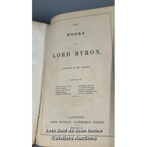 142 - Byron's works 1828 edition, Utopia 1908 edition and four other old books including Wuthering Heights... 