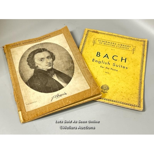 143 - Classical sheet music including Chopin, Ballades & Impromptus Bosworth Edition no.72 and Bach Englis... 