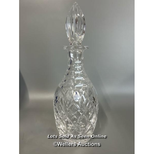 147 - Boxed Royal Doulton Crystal decanter by Webb Corbett, 31cm high / AN24