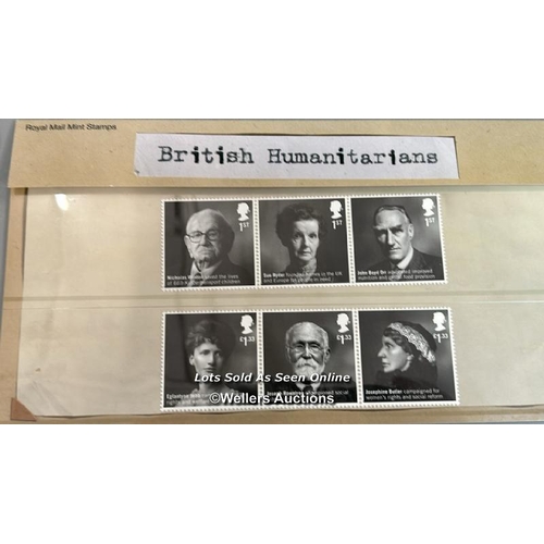 58 - Three sets of Royal Mail Mint Stamps including Prime Ministers (2014), British Humanitarians (2016) ... 