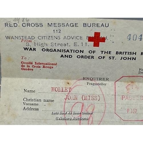 61 - A letter and envelope by the War Organisation of the British Red Cross and Order of St. John from Mi... 