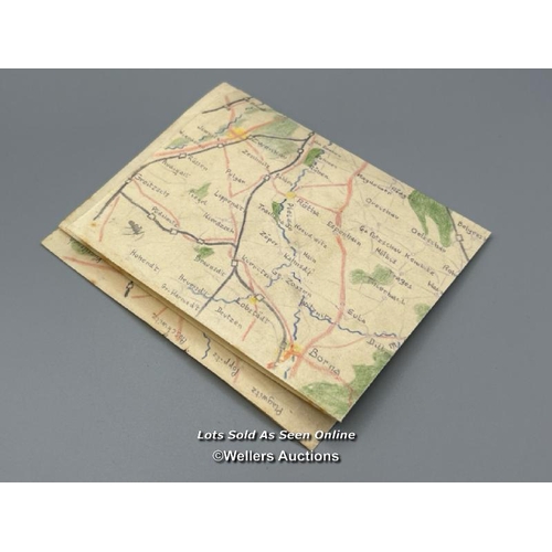 66 - An original never before seen WW2 hand drawn colour escape map from Colditz Oflag IVc made by the PO... 