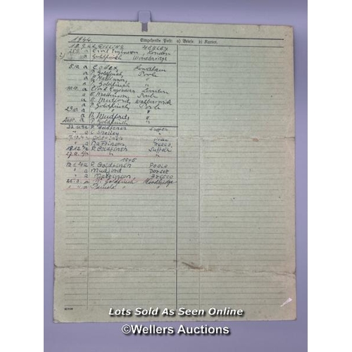 70 - An original German record relating to Flight Lieutenant Leslie James Edward Goldfinch (led a team to... 