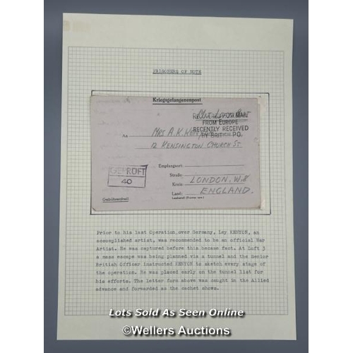 78 - An original letter written by Flight Lieutenant Bill Ley Kenyon (Forger of The Great Escape) to his ... 