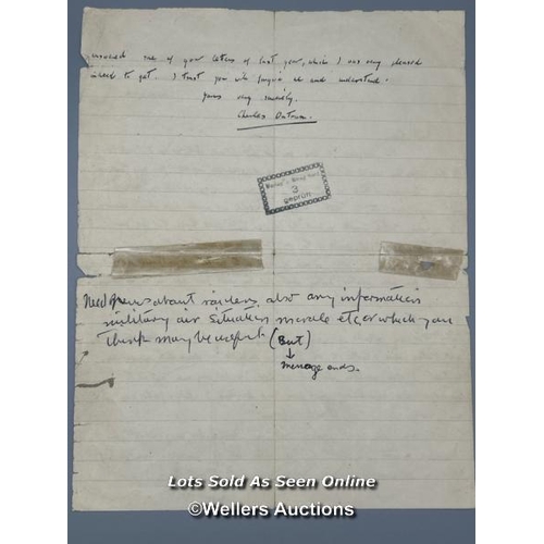 87 - A mixed lot containing letters and photographs including a letter by Lord Elphinstone to Michael Boo... 