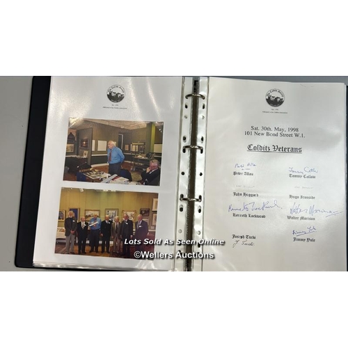 90 - A collection of signatures by Colditz POW veterans and associated photographs from 1994-2005 as part... 