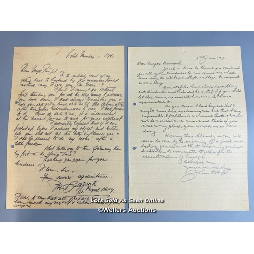 93 - Two original letters written by allied serviceman around June 1941 during WW2 indistinctly signed. O... 