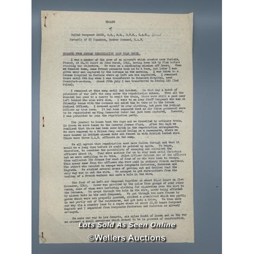 95 - Two manuscripts by Sergeant (later Flight Lieutenant) Derick D.W. Nabarro R.A.F.V.R., and by Sergean... 