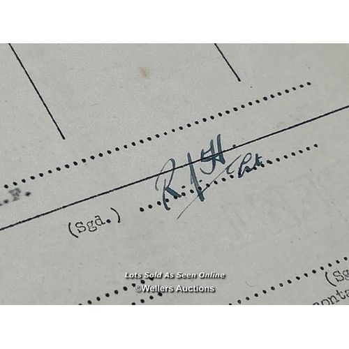 96 - Two 'Indent' records ref no. 114 and 115 relating to Squadron Leader Roger Joyce Bushell (Big X 