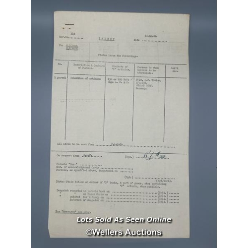 96 - Two 'Indent' records ref no. 114 and 115 relating to Squadron Leader Roger Joyce Bushell (Big X 