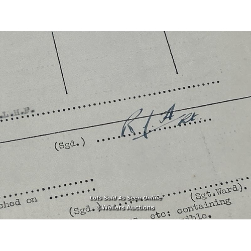 96 - Two 'Indent' records ref no. 114 and 115 relating to Squadron Leader Roger Joyce Bushell (Big X 