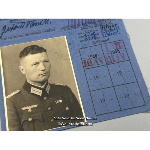 72 - Colonel Gerhard Friedrich Prawitt's original identity pass which appears to have been in use between... 