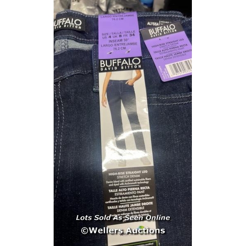 2016 - 5X LADIES NEW DAVID BITTON BUFFALO HIGH RISE STRAIGHT LEG JEANS / UK 8 / C27