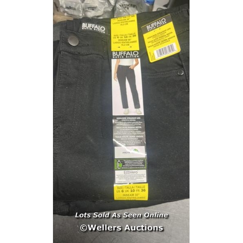 2030 - 5X LADIES NEW DAVID BITTON BUFFALO HIGH RISE STRAIGHT LEG JEANS / UK 10 / C28